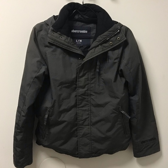 Abercrombie & Fitch Jackets & Blazers - Nice Grey Fleece Lined Zipper & Snap Up Abercrombie & Fitch Jacket!